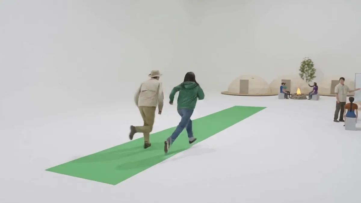 グランピング施設の紹介映像の一場面